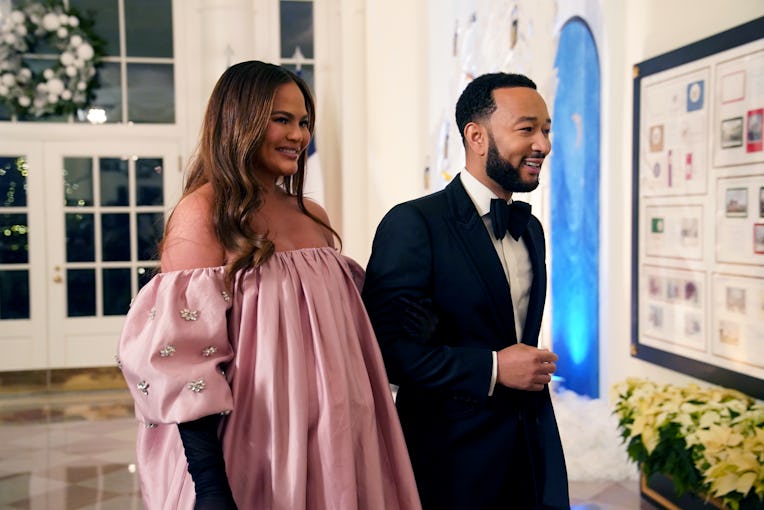 WASHINGTON, DC - DECEMBER 01: John Legend and Chrissy Teigen arrive for the White House state dinne...