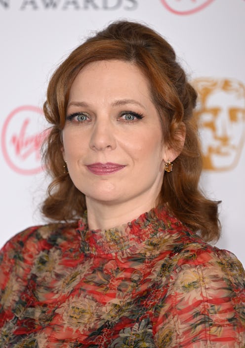 Katherine Parkinson poses in the winners room at the Virgin Media British Academy Television Awards