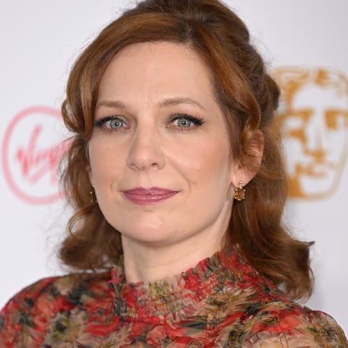 Katherine Parkinson poses in the winners room at the Virgin Media British Academy Television Awards