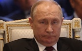 YEREVAN, ARMENIA - NOVEMBER 23: (RUSSIA OUT) Russian President Vladimir Putin grimases during the SC...