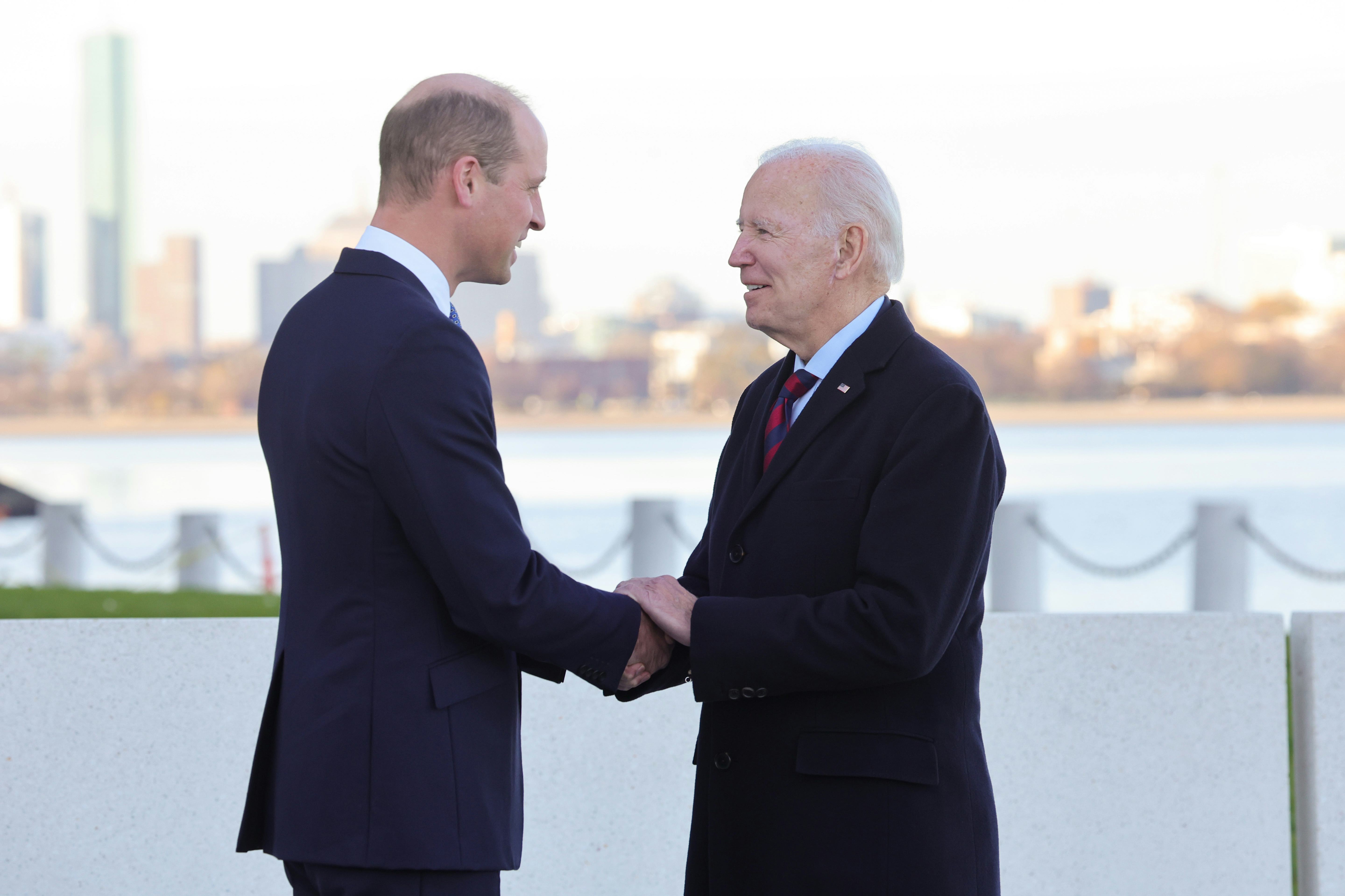 Prince William and Joe Biden met at the John F. Kennedy Presidential Library and Museum on Dec. 2, 2...