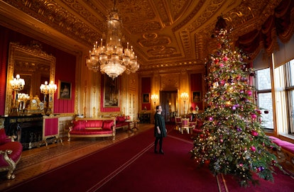 The Crimson Drawing Room at Windsor Castle.