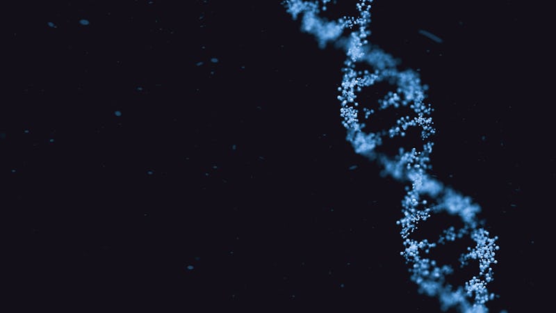DNA Helix on Black Background