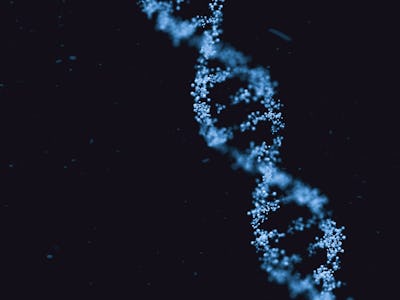 DNA Helix on Black Background