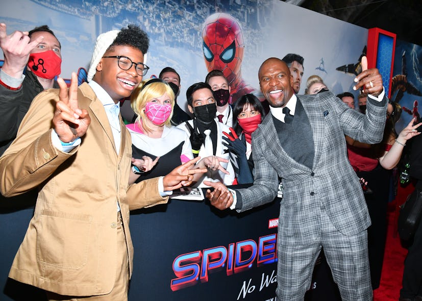 Isaiah Crews and Terry Crews at the premiere of 'Spider-Man: No Way Home' at the Regency Village and...