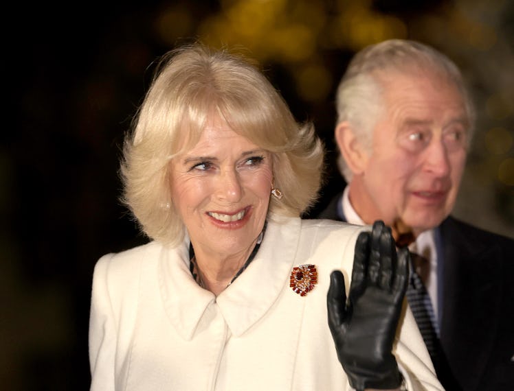 LONDON, ENGLAND - DECEMBER 15: Camilla, Queen Consort attends the 'Together at Christmas' Carol Serv...