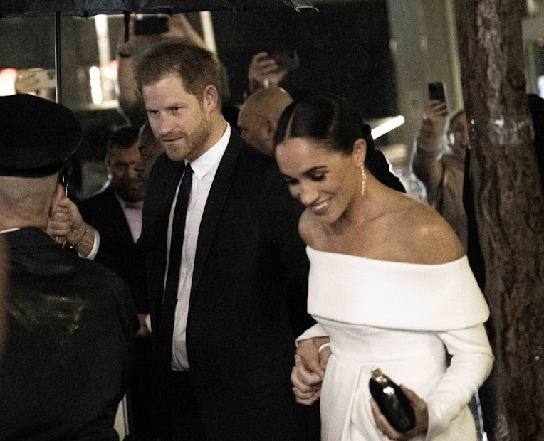 NEW YORK, USA - DECEMBER 06: Prince Harry Duke of Sussex (L) and his wife Duchess Meghan Markle (R) ...