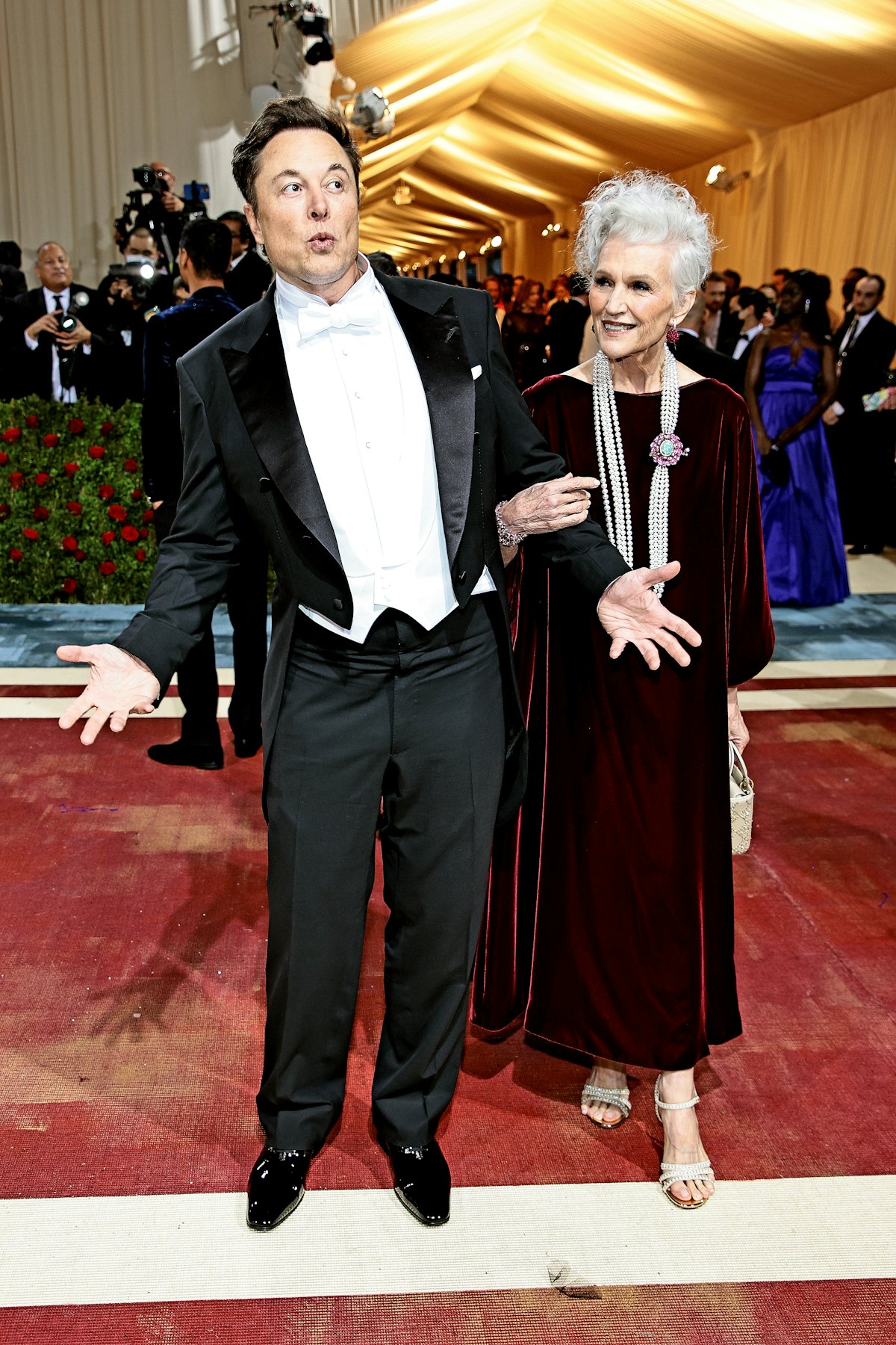 NEW YORK, NEW YORK - MAY 02: (L-R) Elon Musk and Maye Musk attend The 2022 Met Gala Celebrating "In ...