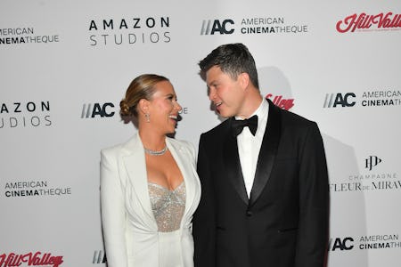 Colin Jost and Scarlett Johansson at the American Cinematheque Awards honoring Scarlett Johansson at...