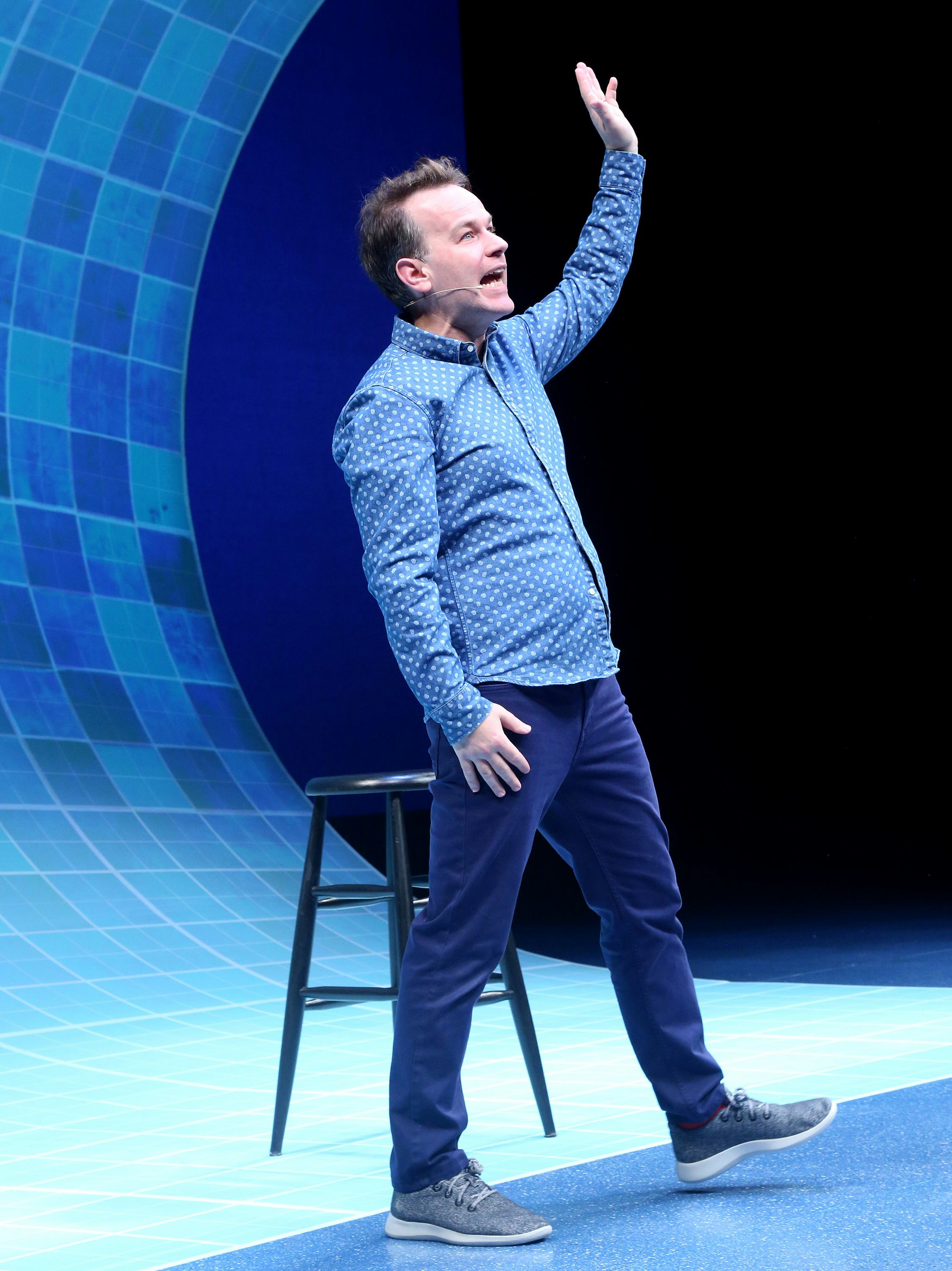 Mike Birbiglia during the opening night curtain call for the new play &ldquo;The Old Man &amp; The Pool."