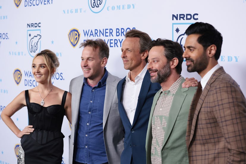Chloe Fineman, Mike Birbiglia, Seth Meyers, Nick Kroll, and Hasan Minhaj attend NRDC’s “Night of Com…