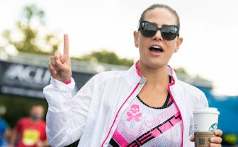 UNITED STATES - SEPTEMBER 29: Sen. Kyrsten Sinema, D-Ariz., walks the ACLI Capital Challenge 3 Mile ...