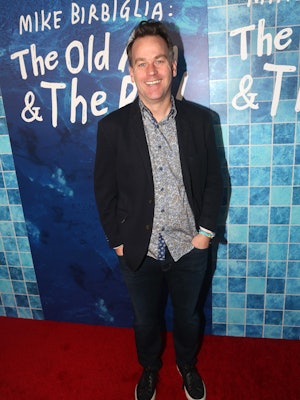 Mike Birbiglia poses at the opening night of the new play "The Old Man & The Pool."