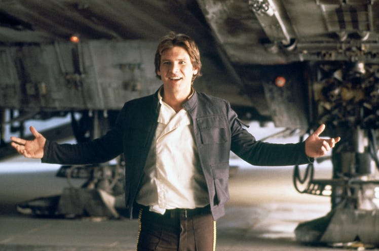 American actor Harrison Ford on the set of Star Wars: Episode V - The Empire Strikes Back directed b...