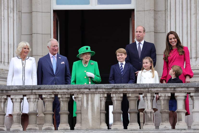 LONDON, ENGLAND - JUNE 05: (L-R) Camilla, Duchess of Cornwall, Prince Charles, Prince of Wales, Quee...