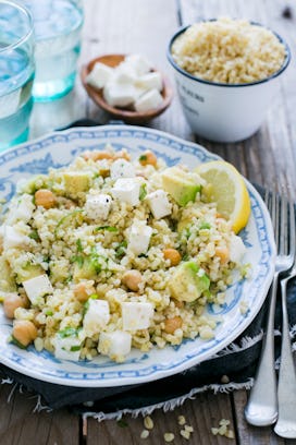 A bulgur wheat salad with tofu, chickpeas and avocado, ingredients used in some of the top trending ...