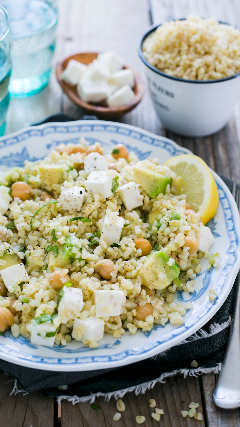 A bulgur wheat salad with tofu, chickpeas and avocado, ingredients used in some of the top trending ...