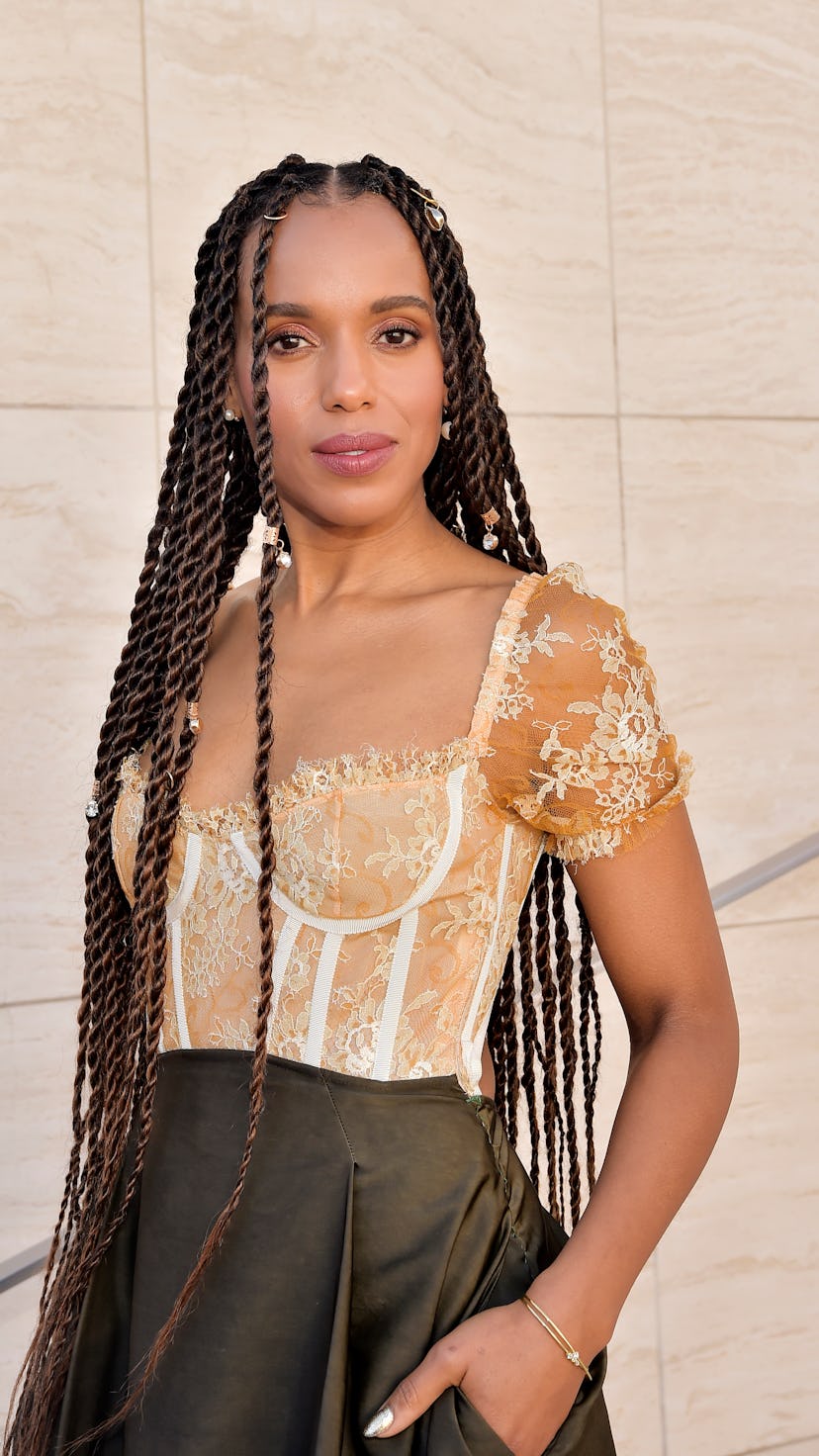 Kerry Washington's long twists with rings and beads at the The Hollywood Reporter's Power 100 Women ...