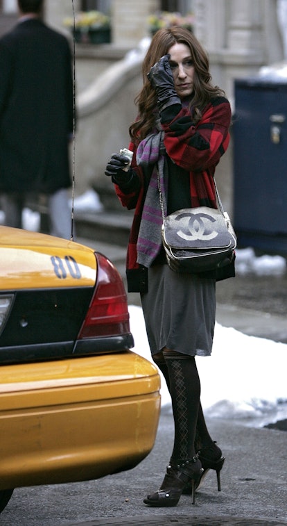 Actress Sarah Jessica Parker on location for "Sex and the City: The Movie" on October 1, 2007, in Ne...