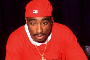 American rapper, songwriter, and actor Tupac Shakur (1971-1996), poses for a portrait during the 199...