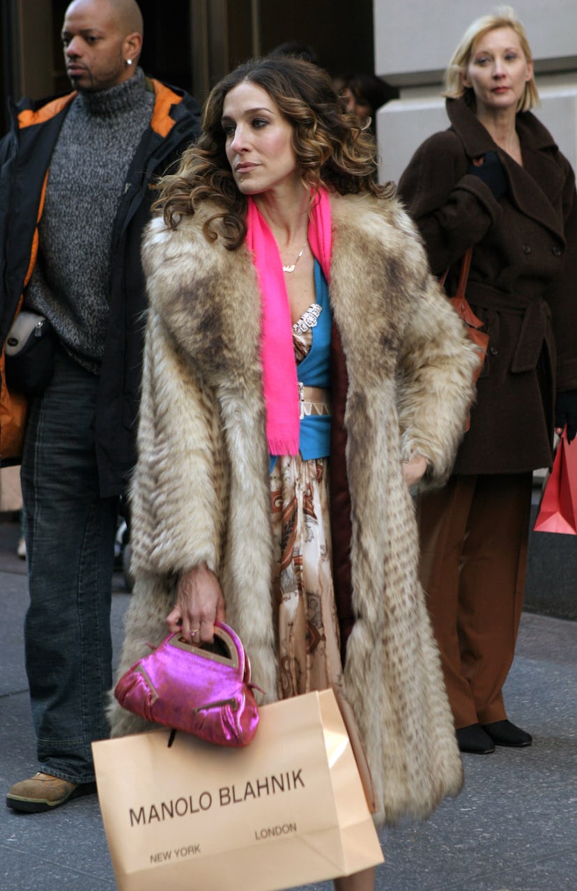 Sarah Jessica Parker filming for ‘Sex and the City’ in Manhattan in New York City, New York