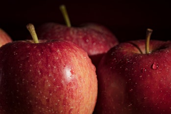Detail of a group of a fresh red apples