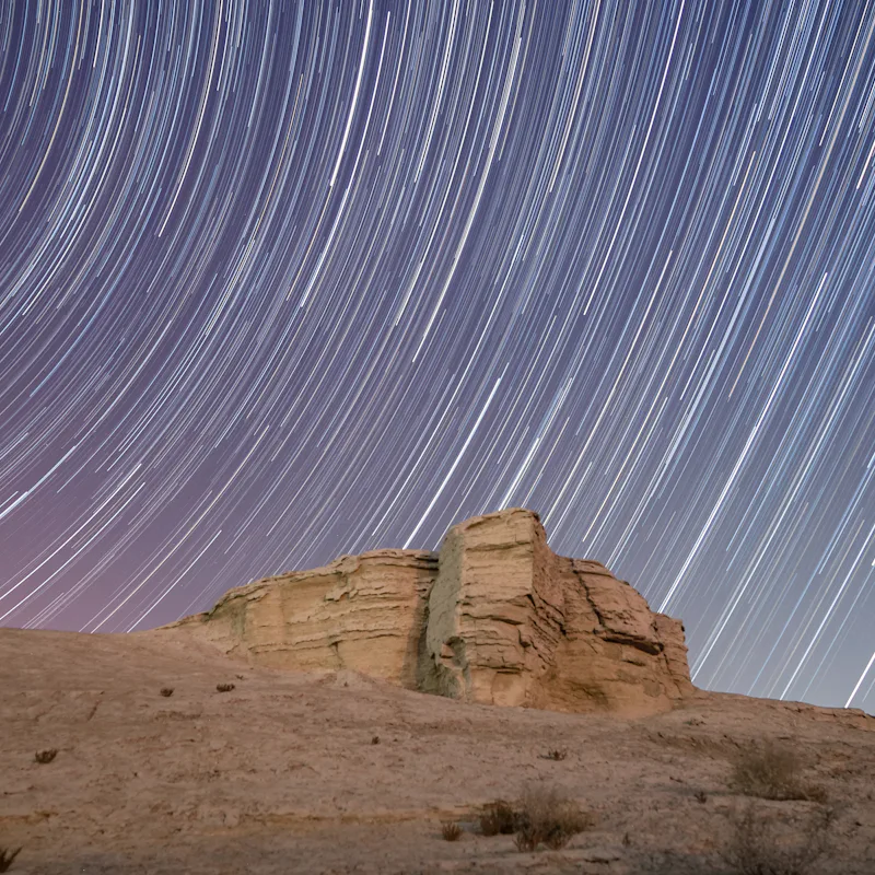 KORLA, CHINA - JANUARY 4, 2022 - A quadrantid meteor shower is seen in the night sky in Korla City, ...