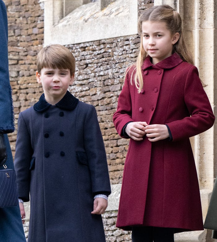 Prince Louis gave his sister flowers.
