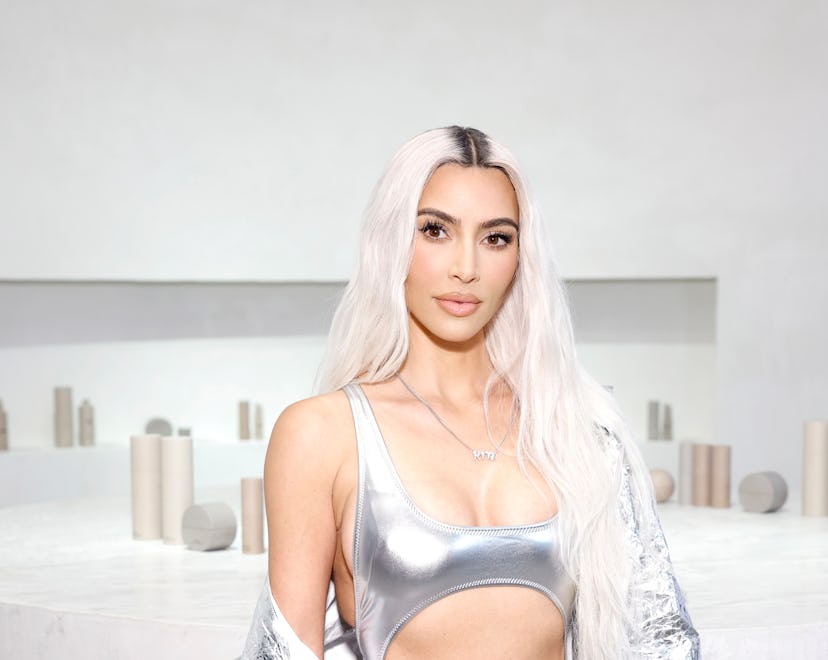 CENTURY CITY, CALIFORNIA - NOVEMBER 16: Kim Kardashian visits the SKKN by KIM holiday pop-up store a...