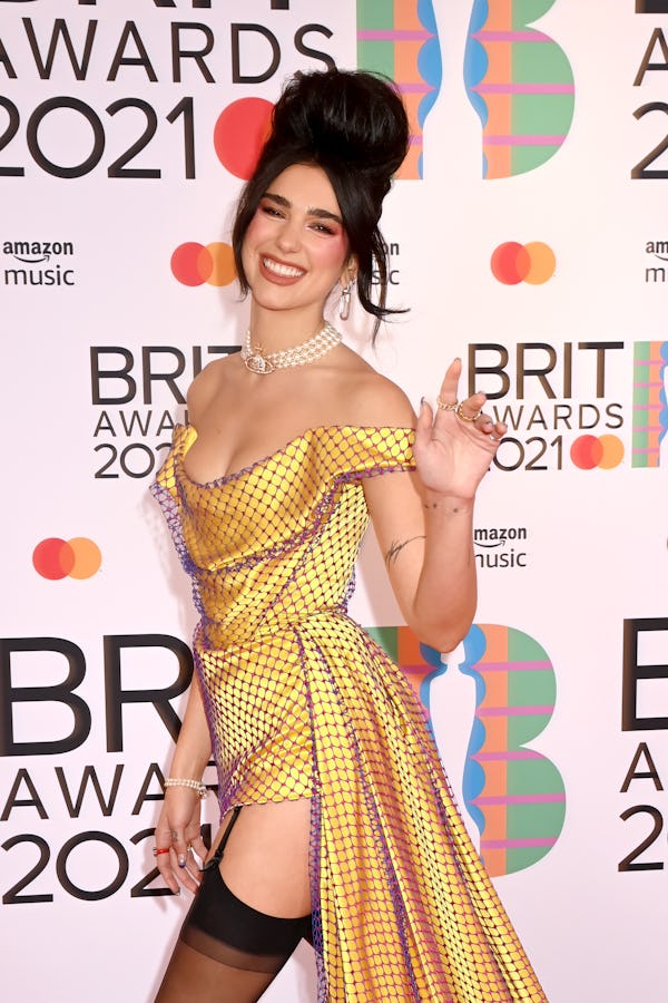 LONDON, ENGLAND - MAY 11: Dua Lipa attends The BRIT Awards 2021 at The O2 Arena on May 11, 2021 in L...