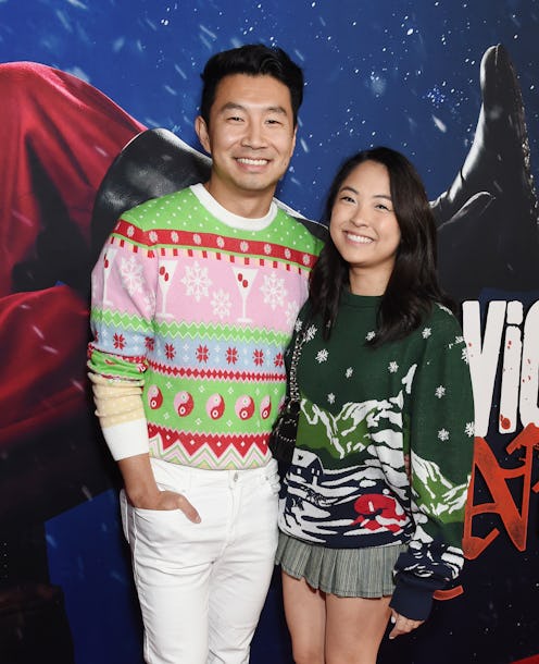 Simu Liu (L) at the premiere of "Violent Night" held at TCL Chinese Theatre on November 29, 2022 in ...
