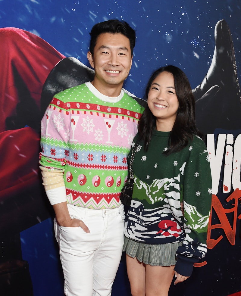 Simu Liu (L) at the premiere of "Violent Night" held at TCL Chinese Theatre on November 29, 2022 in ...