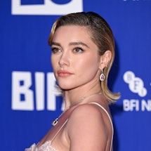 Florence Pugh wore her short hair in a flipped bob hairstyle at the British Independent Film Awards ...