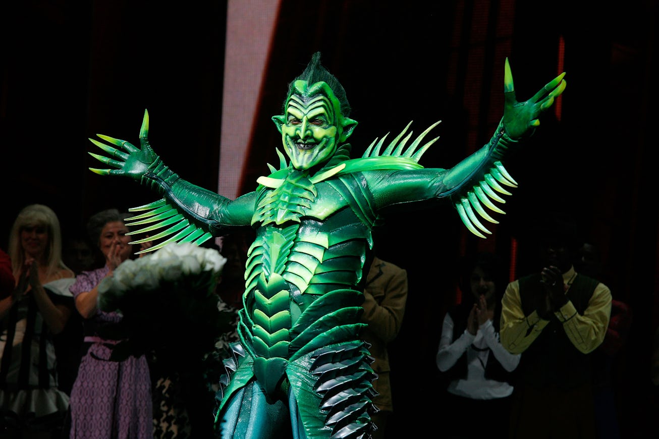 NEW YORK, NY - AUGUST 07: Actor Robert Cuccioli appears during the curtain call for Broadway's "Spi...