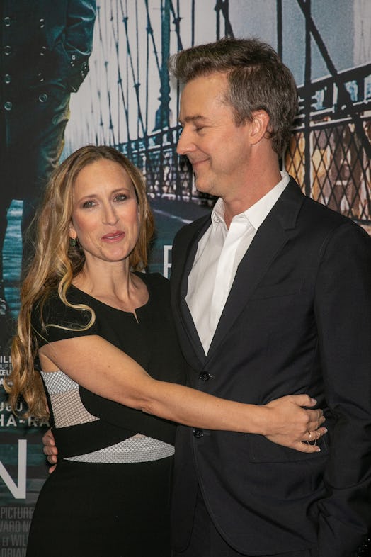 Shauna Robertson and husband Edward Norton attend the "Brooklyn Affairs" premiere