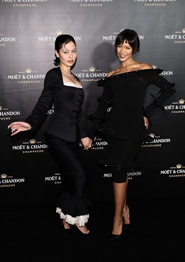 Alexa Demi and Taylor Russell attend the Moet & Chandon Holiday Season Celebration