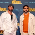 Belgian film directors Bilall Fallah (L) and Adil El Arbi pose  at the premiere of the film 'Rebel',...