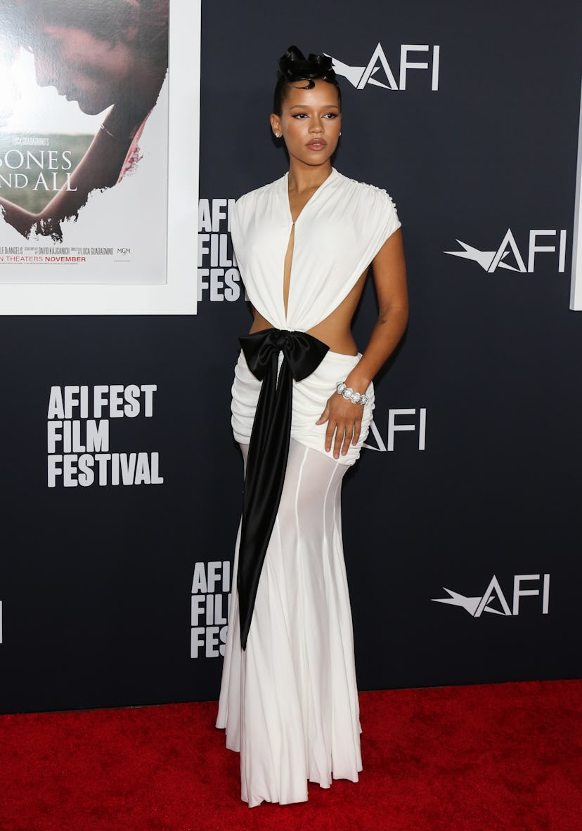 HOLLYWOOD, CALIFORNIA - NOVEMBER 05: Actress Taylor Russell attends the "Bones And All" special scre...