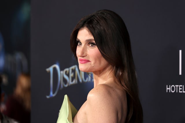 Idina Menzel opens up about her private battle with IVF. Here, she attends Disney's "Disenchanted" P...