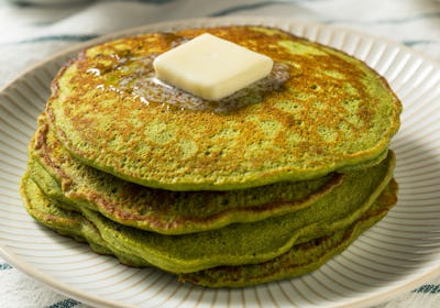 Homemade Matcha Green Tea Pancakes for Breakfast