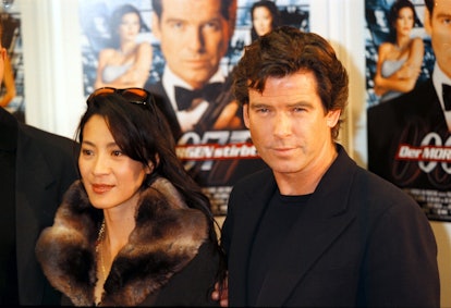 Pierce Brosnan, Michelle Yeoh, Kinofilm;"James Bond: Der Morgen stirbt nie",;Pressekonferenz, Hambur...