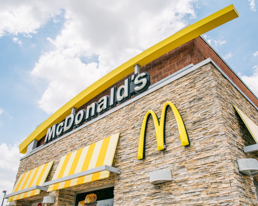 The front of a McDonald's store open for Christmas in a story about McDonald's Christmas hours.