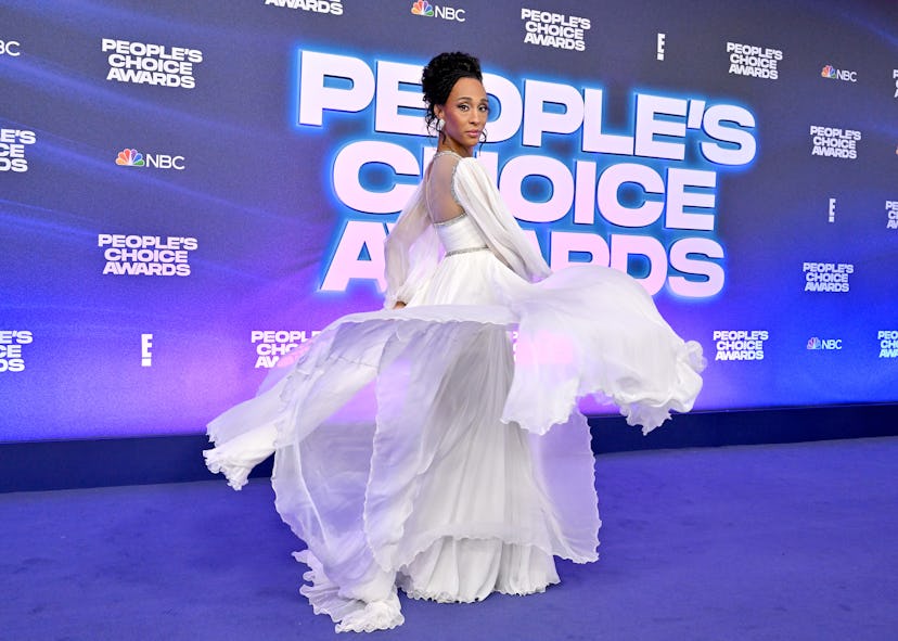 SANTA MONICA, CALIFORNIA - DECEMBER 06: Michaela Jaé Rodriguez attends the 2022 People's Choice Awar...