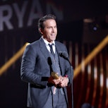 Honoree Ryan Reynolds accepts The People's Icon award on stage during the 2022 People's Choice Award...