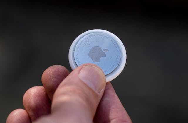 Pictured here, Apple AirTags are used by stalkers, claim two women.