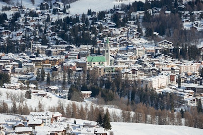 Ski town Cortina d'Ampezzo, Dolomites, Italy.