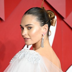 Lily James wore a hair bow for The British Fashion Awards 2022.