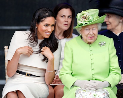 Meghan Markle and the late Queen Elizabeth II. 