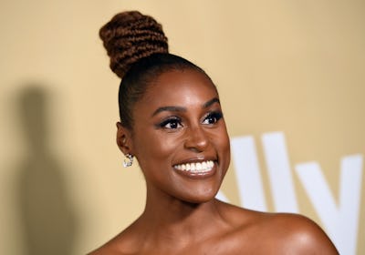 Issa Rae top knot wrapped updo