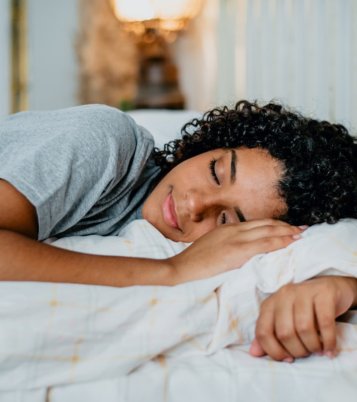 girl sleeping in an article about what do pregnancy dreams mean when your not pregnant dreams of giv...